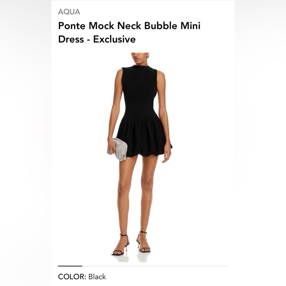 Aqua Elegant Black Ponte Mini Dress